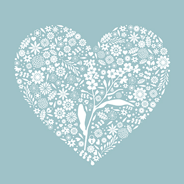 forget me not heart illustration